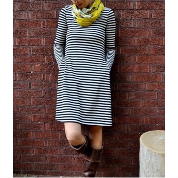 Madewell striped long sleeve diary dress pockets - Picture 2 of 8